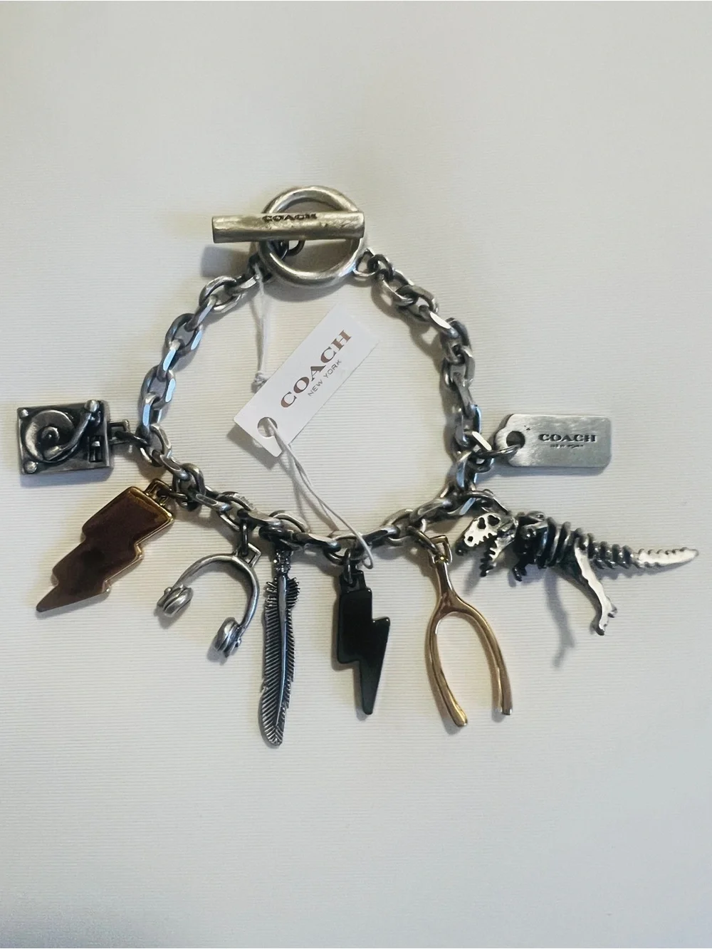 NWT Coach RARE Y2K Found Objects Charm Toggle Closure Bracelet - Sizs Small